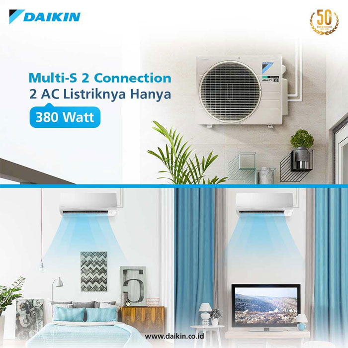 Daikin AC Multi-S Inverter 2 Koneksi 1/2 + 3/4 PK - 2MKC30RVM ( 15 + 20 ) ( 1.25 PK )